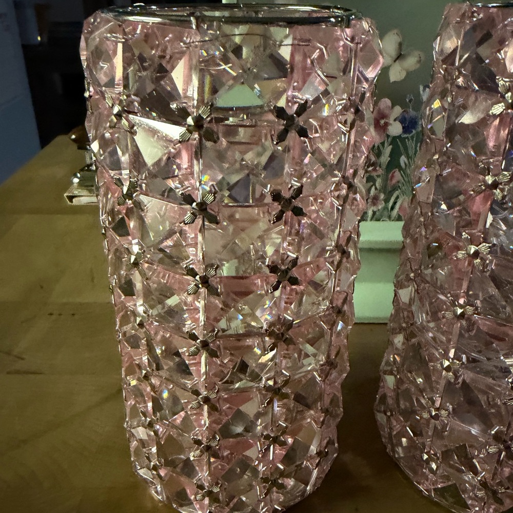 Valerie Parr Hill - Elegant Pink/Silver Crystal Lanterns with Fairy Lights - Picture 2 of 5